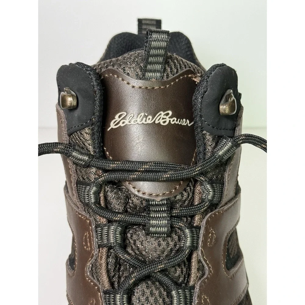 Eddie Bauer Men's Size 8.5 Graham Brown Leather Waterproof Hiking Boots EUC